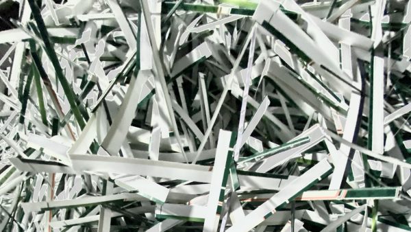 Closeup of shredded paper