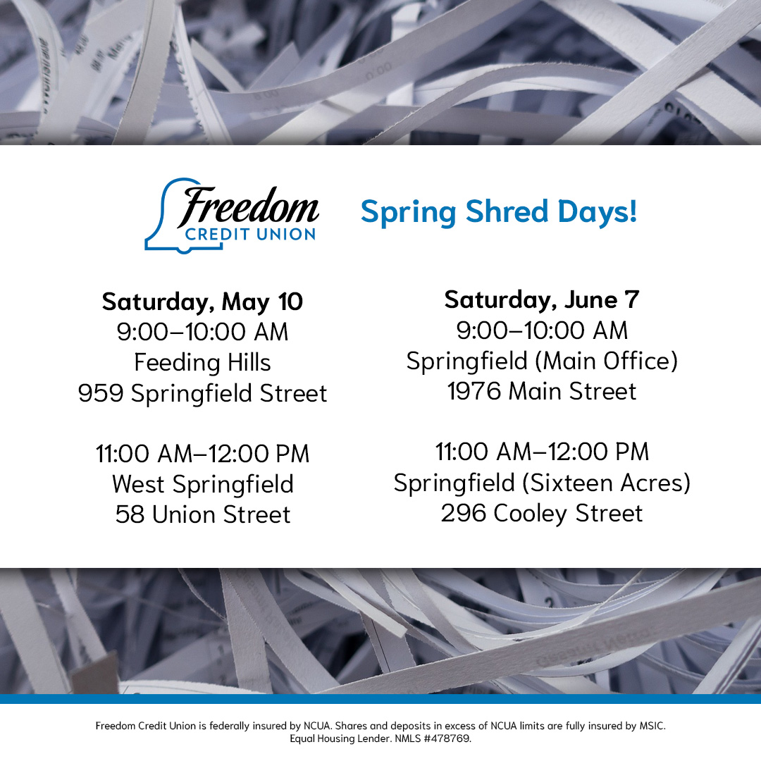 Listing of free community shred days