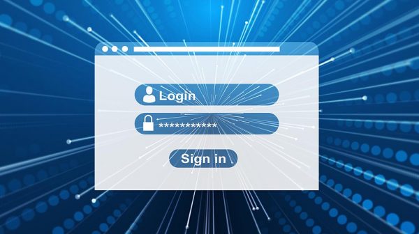 Image of login screen and password