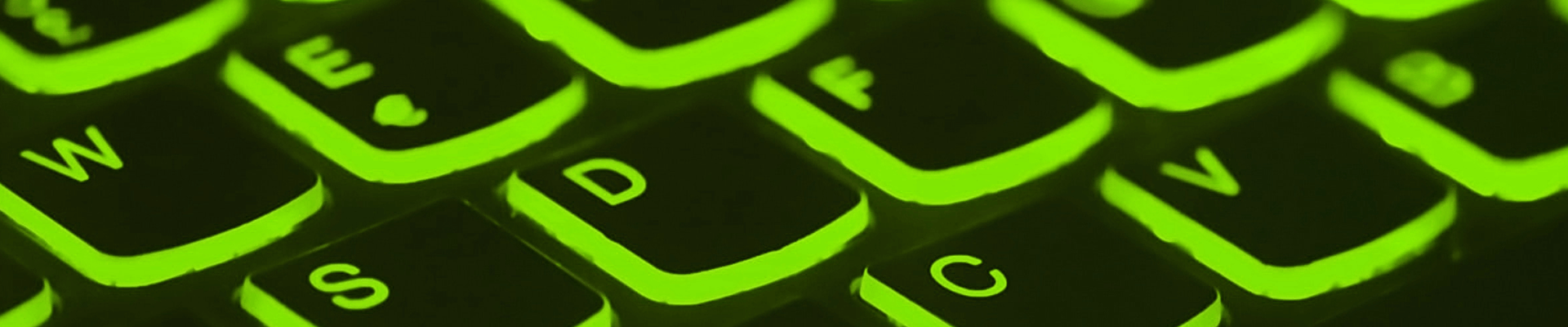 green lit keyboard cybersecurity